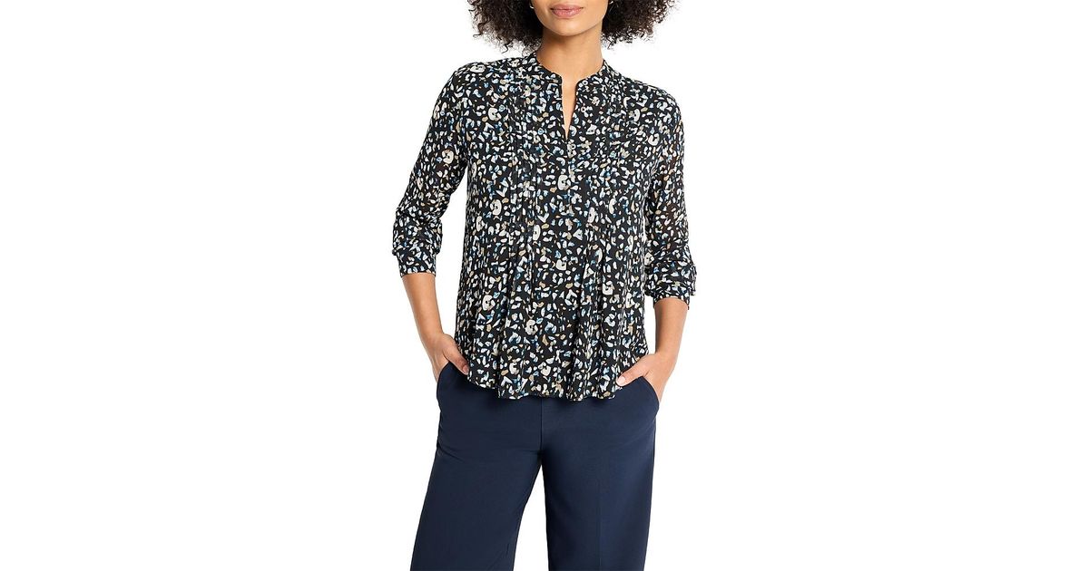 Top/blouse Femme Nic+Zoe - Motif Géométrique Artsy, Manches 3/4, Taille PS (Petite), Parfait état