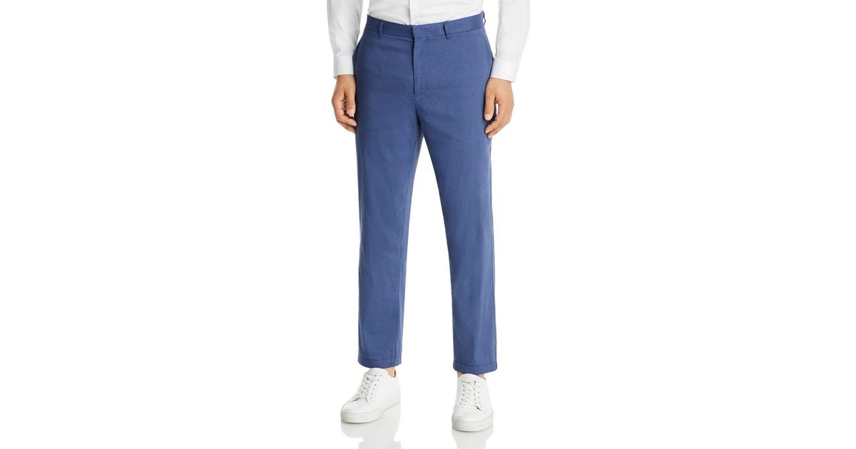 Theory Curtis Eco Crunch Linen Blend Pants in Blue for Men | Lyst UK