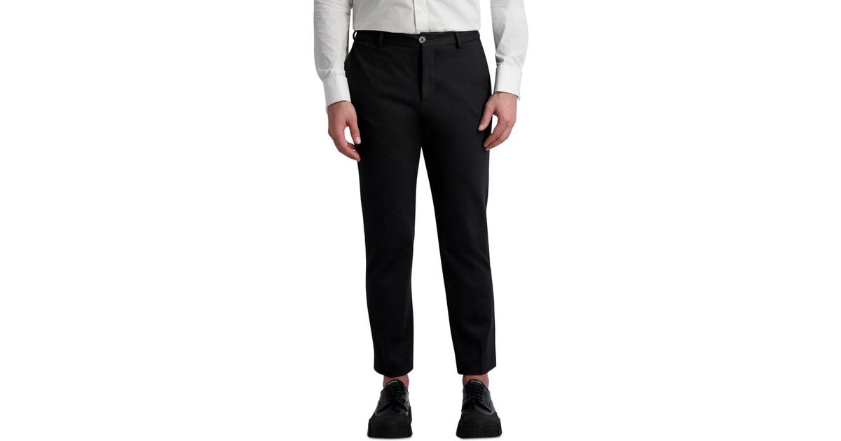 Karl Lagerfeld Karl Lagerfeld Slim Fit Punto Pants in Black for Men | Lyst