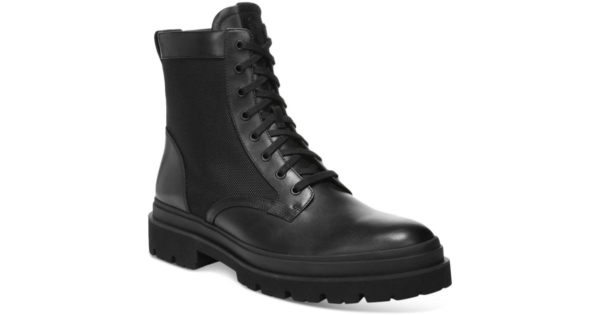 Vince Raider Leather Boots in Black for Men | Lyst