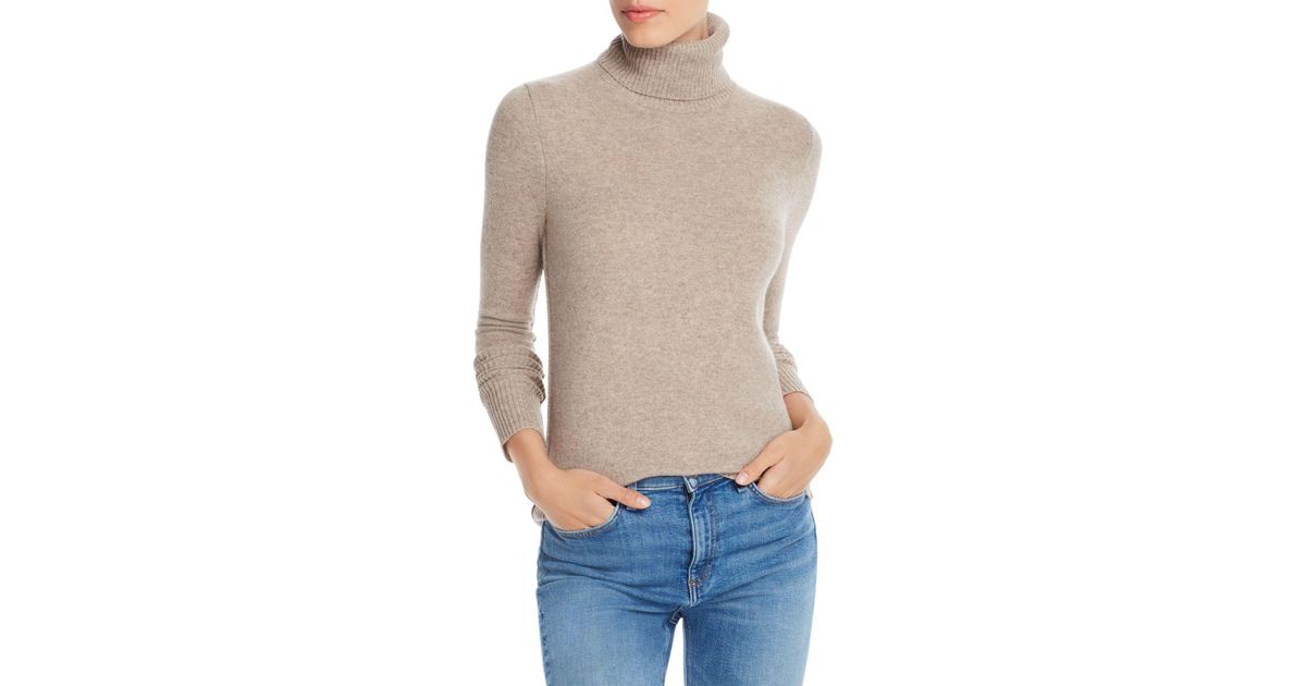 aqua cashmere turtleneck sweater
