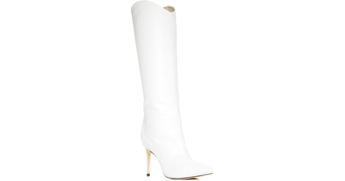 white pointed boots