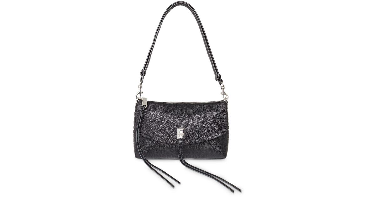 Rebecca Minkoff Darren Leather Crossbody in Black/Silver (Black) - Lyst