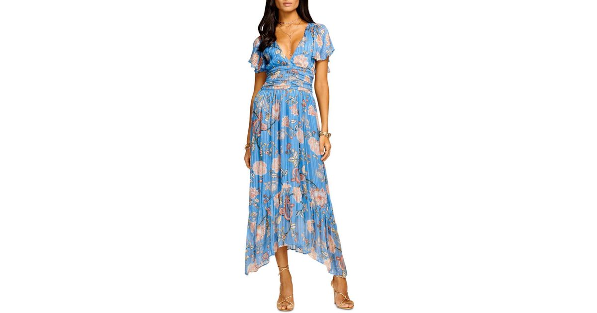 Ramy Brook Synthetic Joan Floral Print Dress in Blue - Lyst