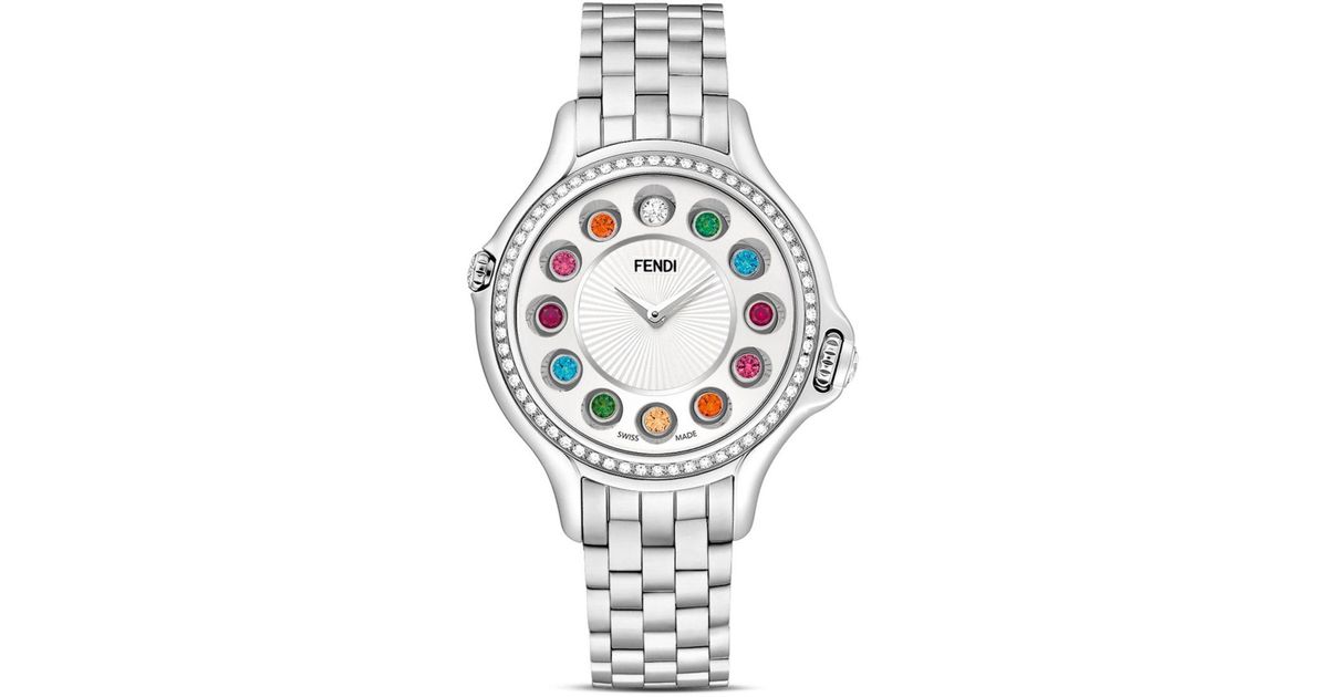 fendi rotating gemstone watch