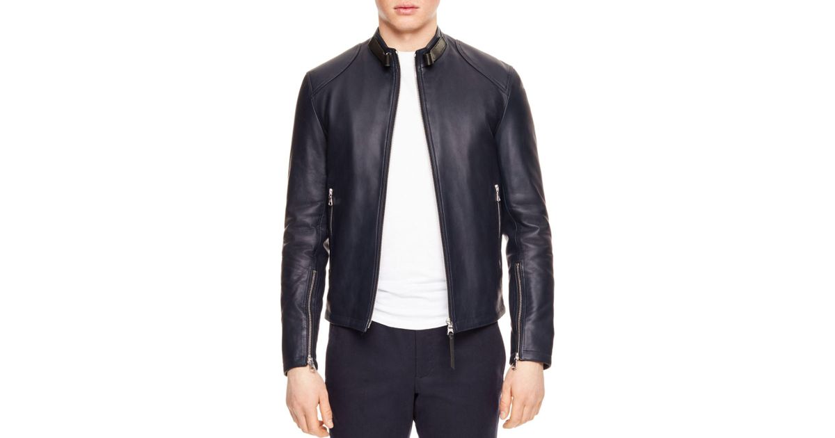 sandro leather jacket mens