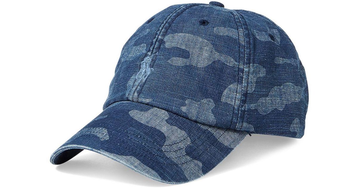 blue camo baseball cap