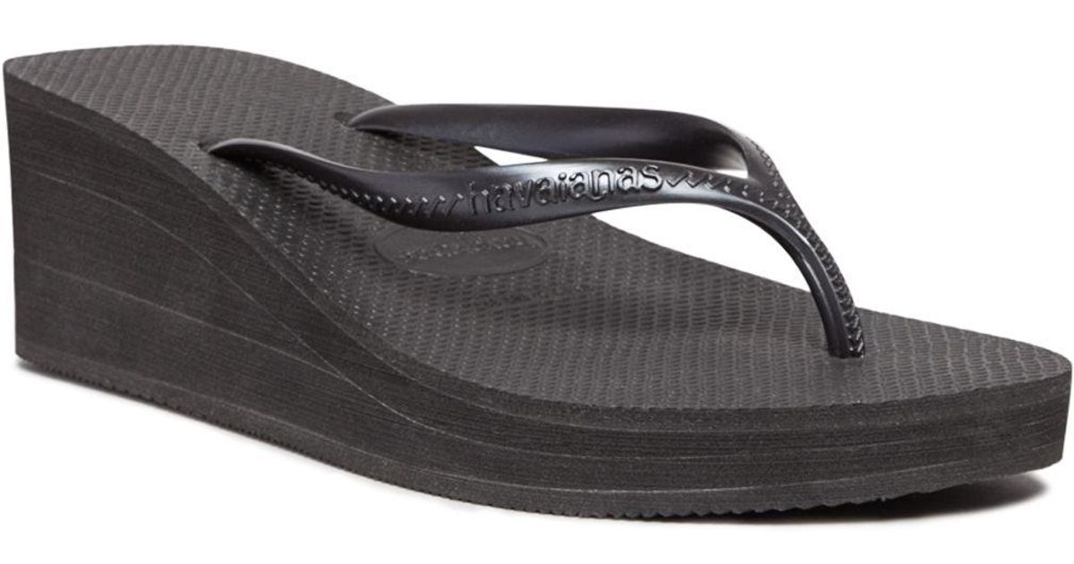 Havaianas Platform Wedge Flip-flops - High Fashion in Black | Lyst