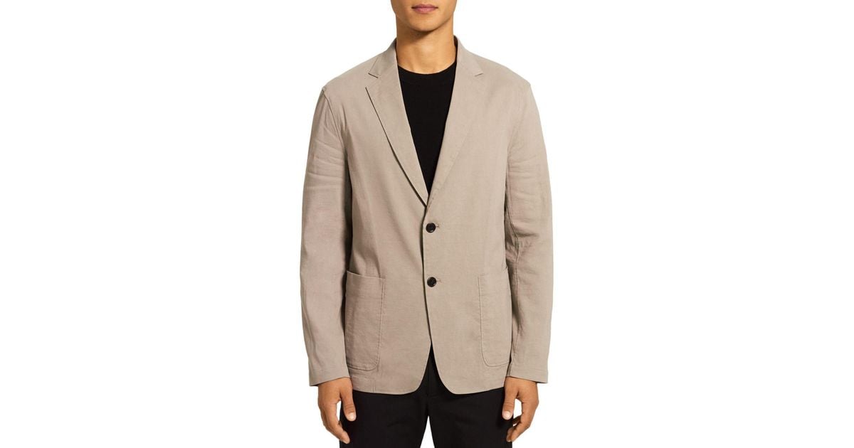 Theory Clinton Eco Crunch Stretch Linen Slim Fit Blazer in Natural for ...