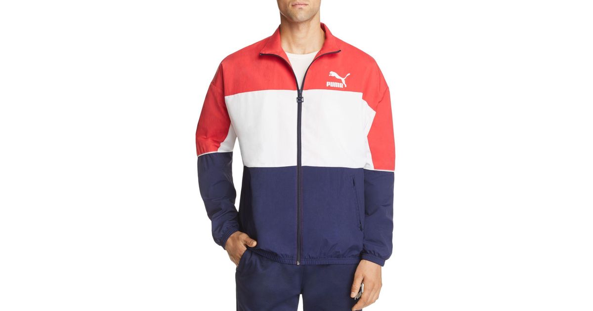 puma woven track jacket peacoat