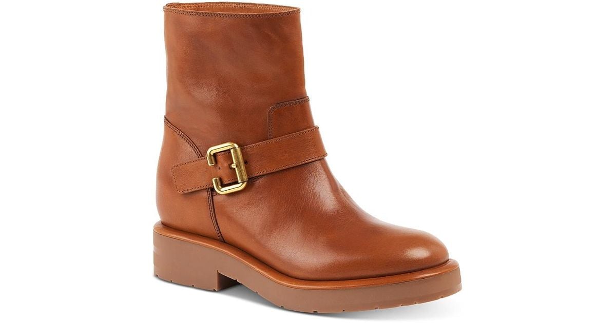 Chloe Coddington Buckled Ankle Boots in Brown Lyst