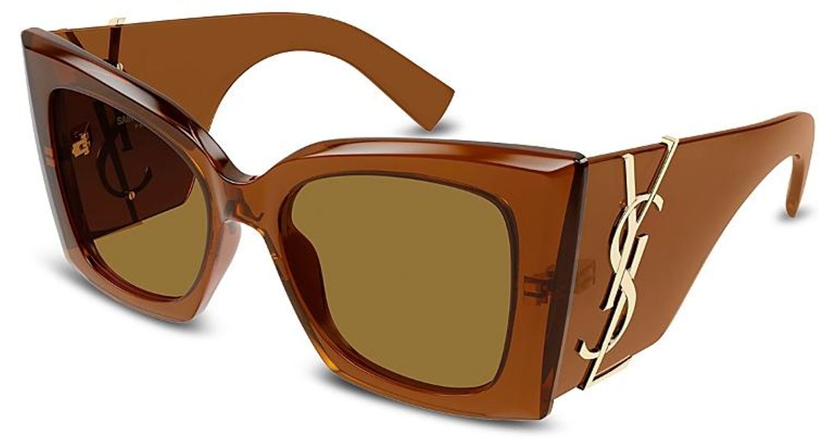 Saint Laurent Blaze Cat Eye Sunglasses, 54Mm in Brown | Lyst display picture 2