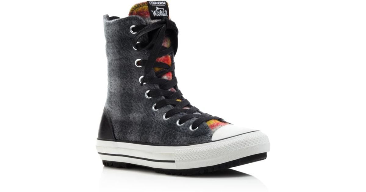 Converse Woolrich Hi Rise High Top Sneakers in Gray | Lyst