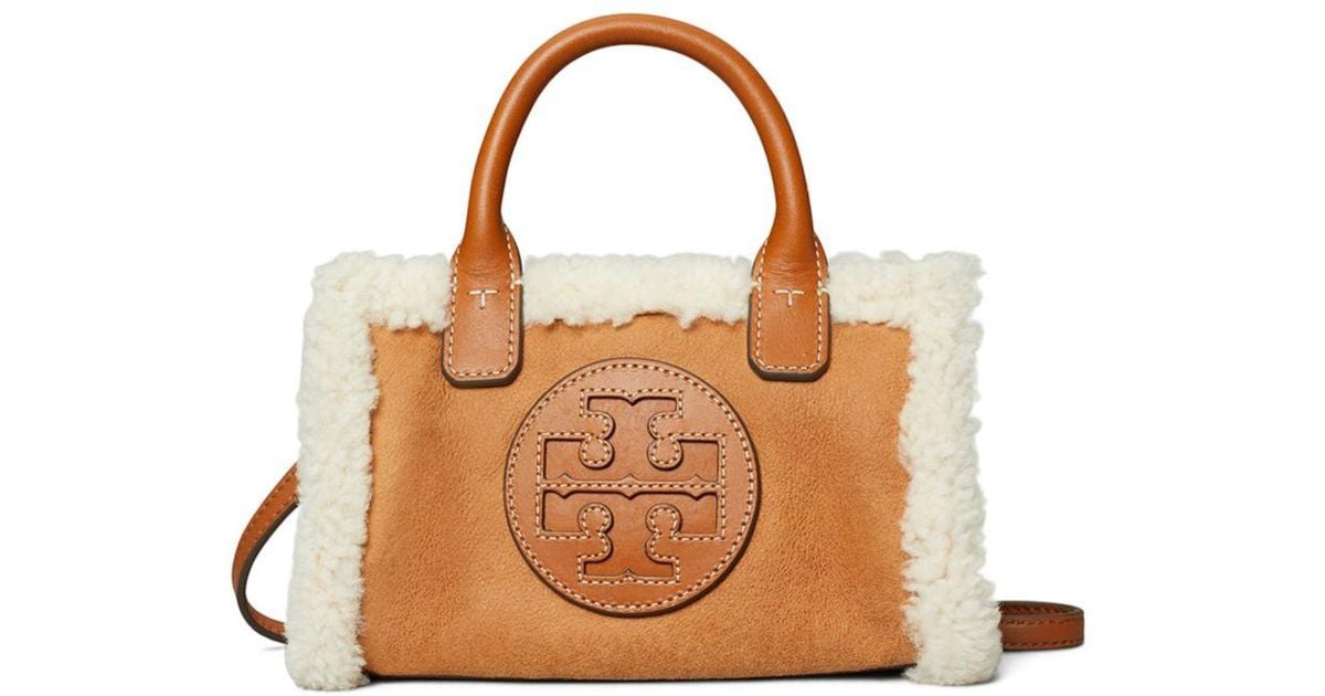 ella shearling micro tote bag