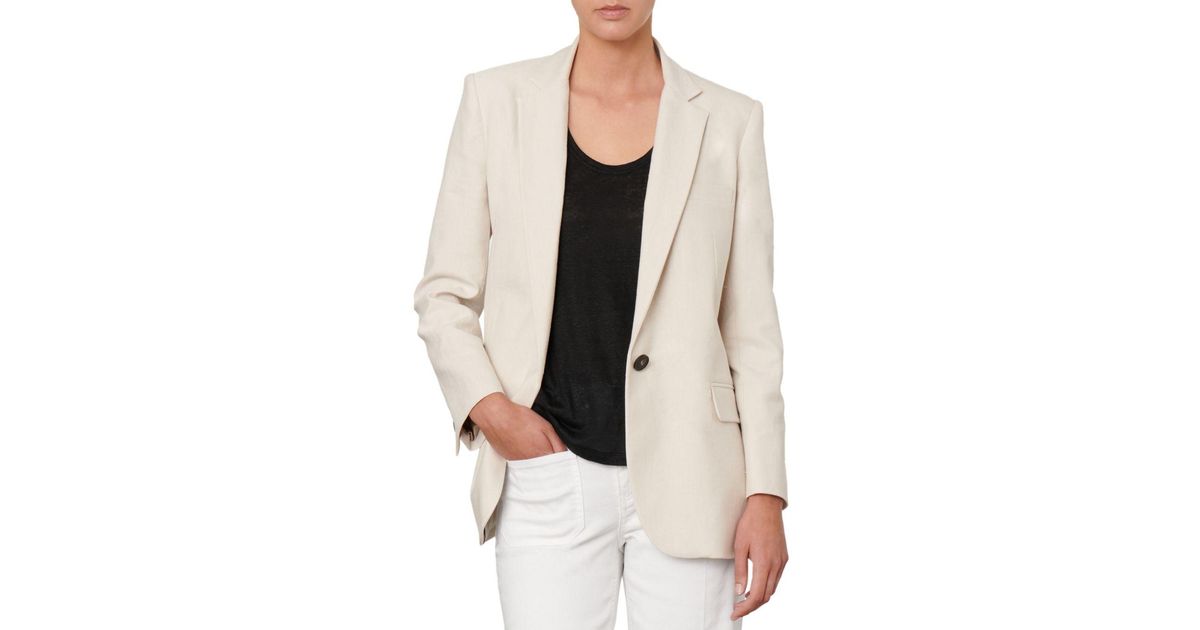 Vanessa Bruno Tilia Notch Collar Jacket in Natural | Lyst