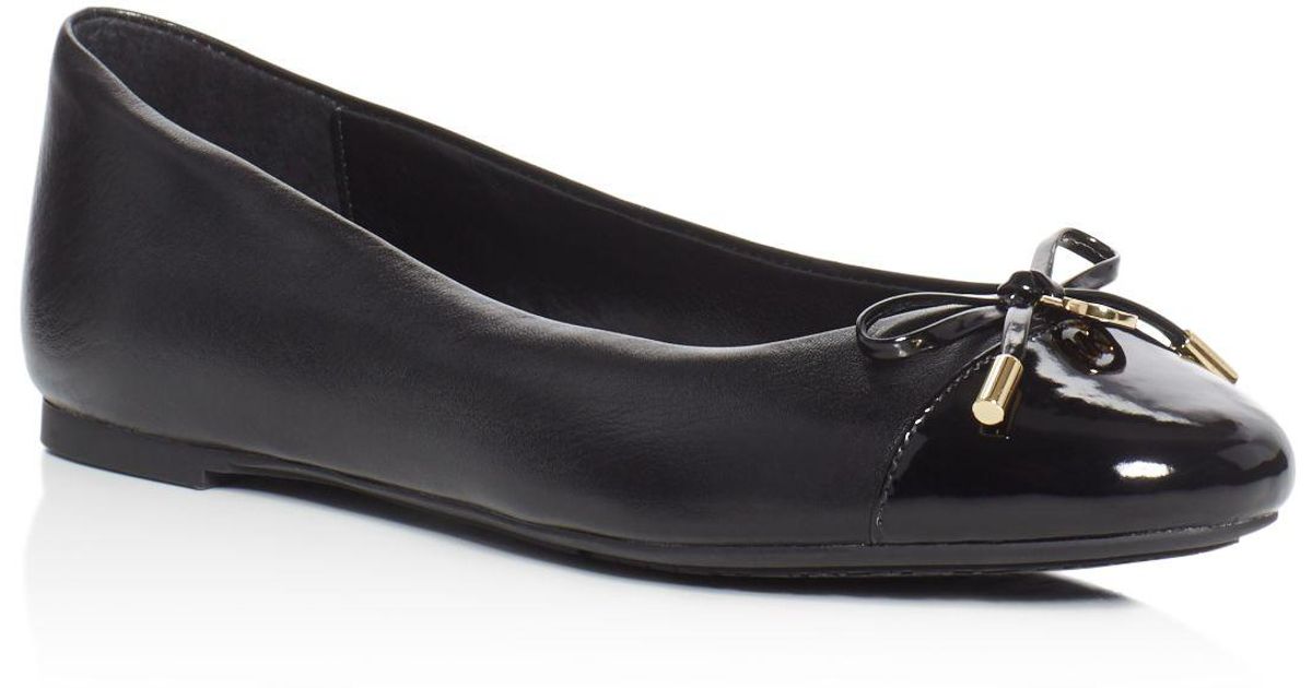 MICHAEL Michael Kors Melody Cap Toe Ballet Flats in Black | Lyst