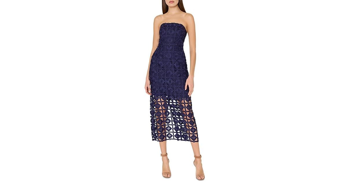 MILLY Kait Tile Lace Dress in Blue | Lyst