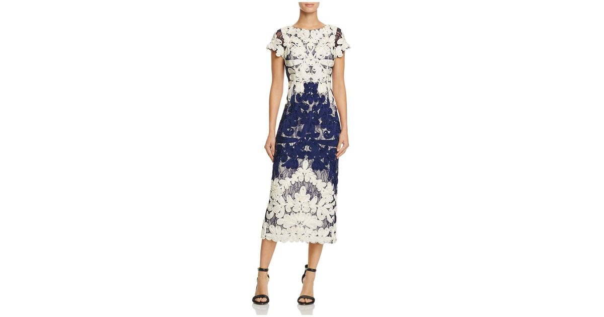 soutache lace midi dress