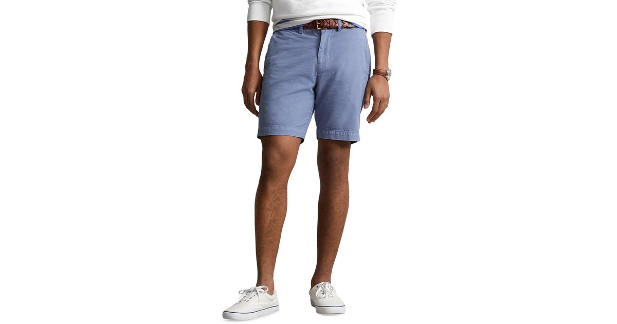 Polo Ralph Lauren Salinger Straight Fit Chino 8" Shorts in Blue for Men