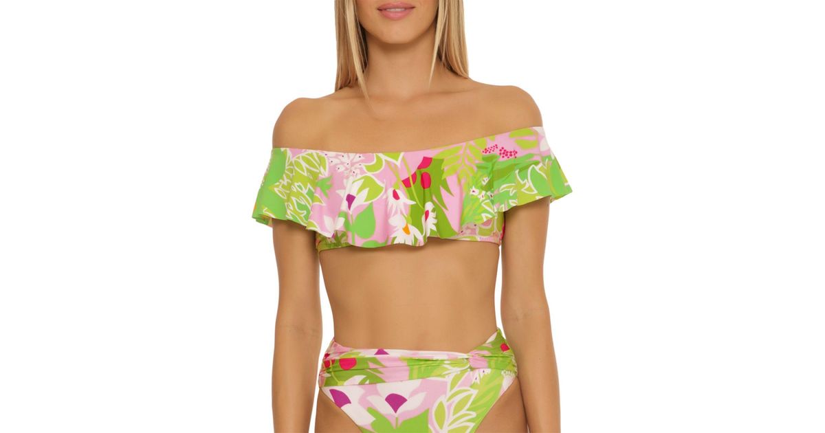 Trina Turk Synthetic La Palma Bandeau Bikini Top in Green | Lyst