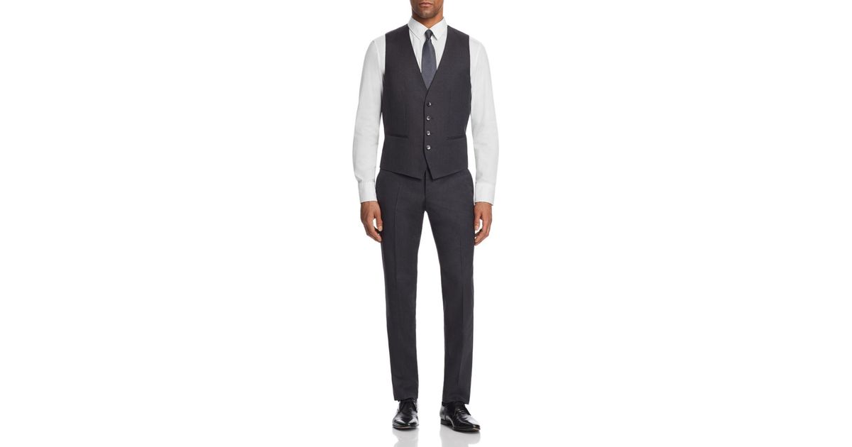 Boss By Hugo Boss Slim Fit Create Your Look Suit Separate Vest In Dark Gray Gray For Men Lyst