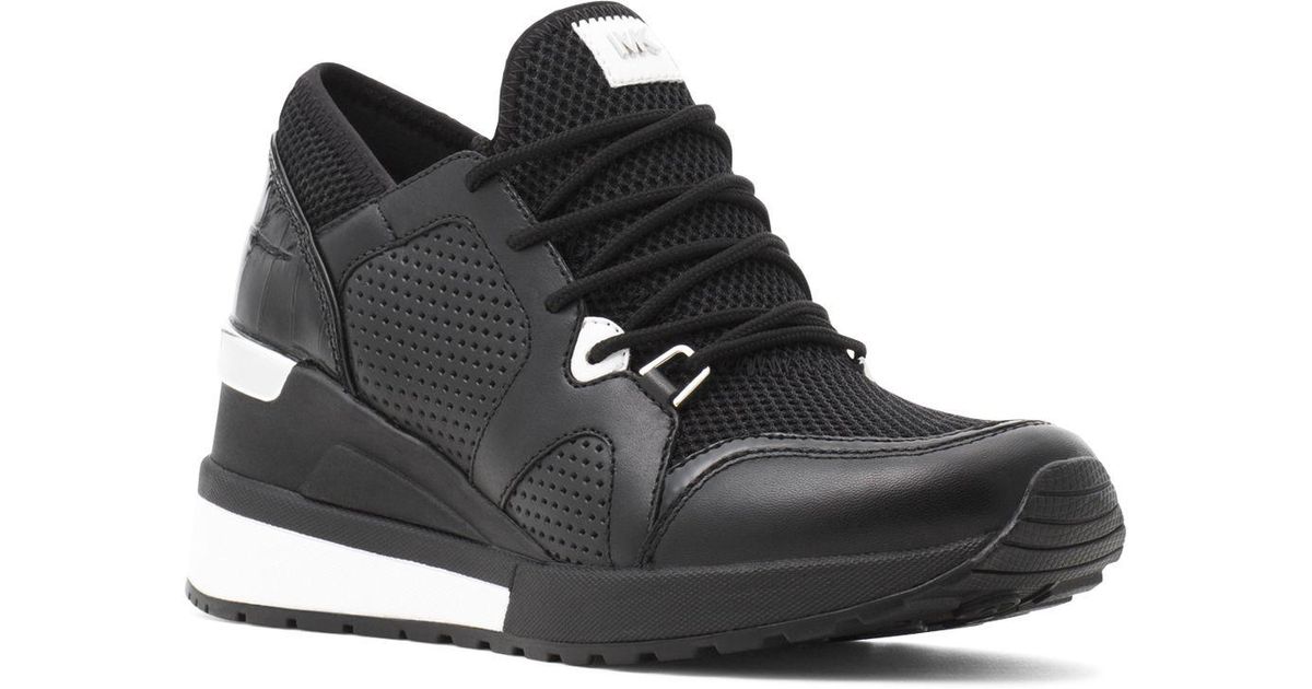 michael kors black wedge sneakers