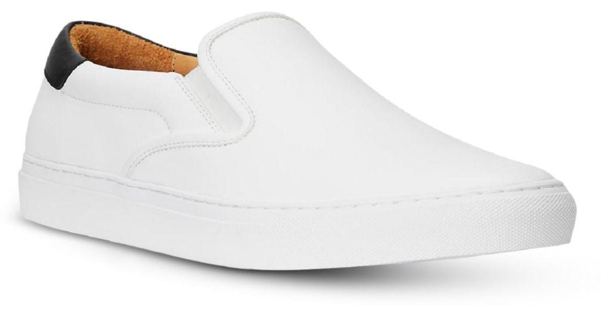 Polo Ralph Lauren Leather Jermain Slip On Sneakers in White for Men Lyst