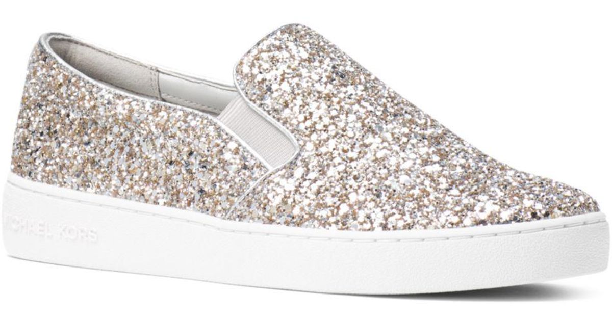 Trainers Michael Kors  Irving glitter silver sneakers  43R8IRFS1M040