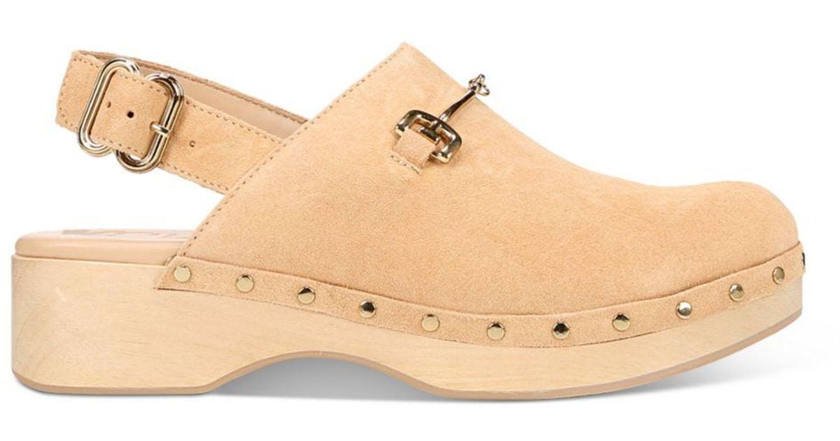 Sam Edelman Leather Hilda Studded Slingback Clogs in Natural Lyst