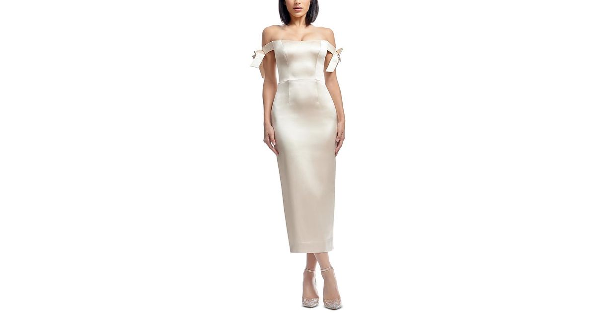 open lace back dress Dress The Population Women's Mel Bow Detail Satin Cocktail Minidress - Black main image 0