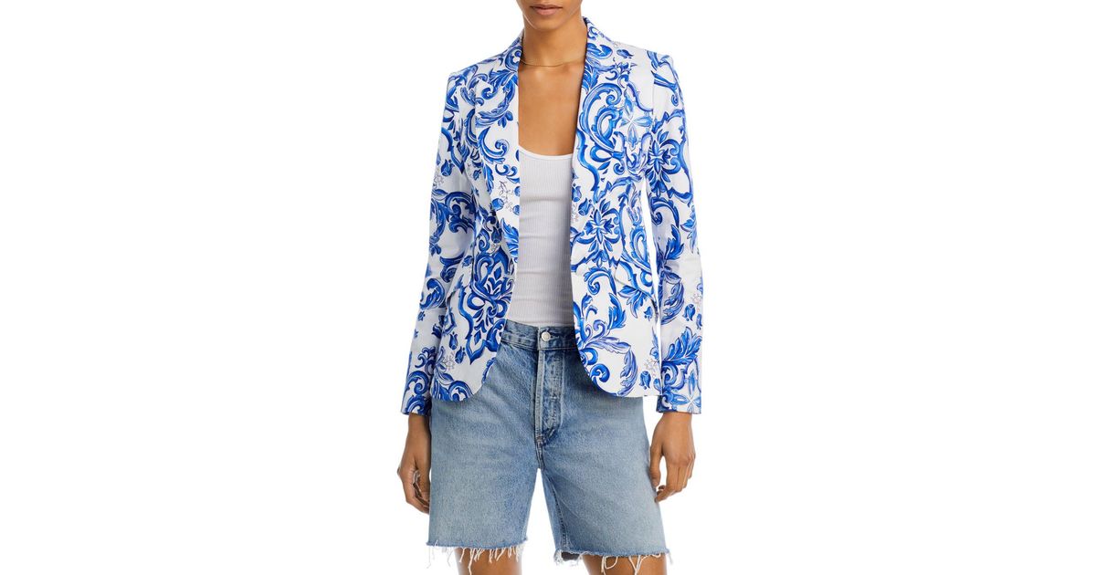 L Agence Chamberlain Paisley Blazer In Blue Lyst l-agence-chamberlain-paisley-blazer-in-blue-lyst
