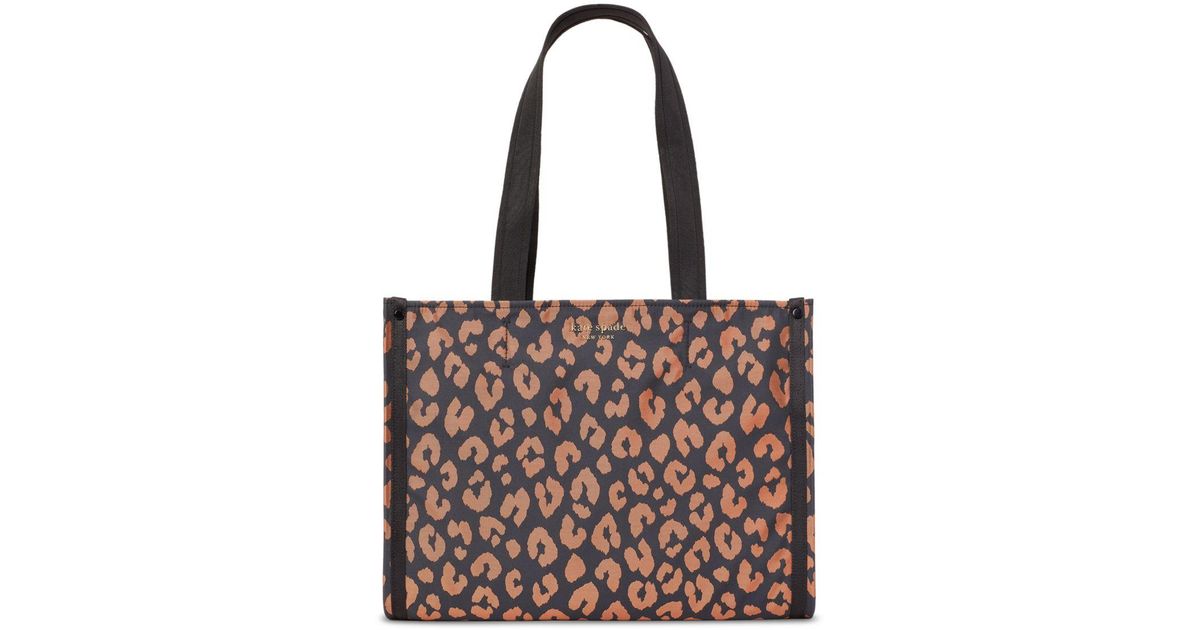 Kate Spade Synthetic Sam Leopard Medium Tote in Black Lyst