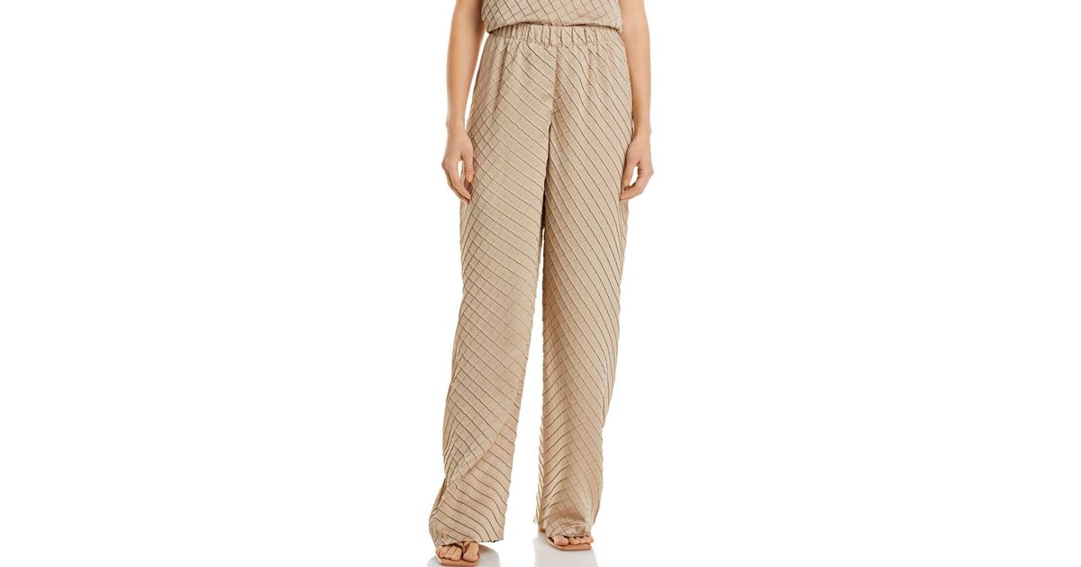 Lafayette 148 New York Diamond Plisse Pull On Pants in Natural | Lyst ...