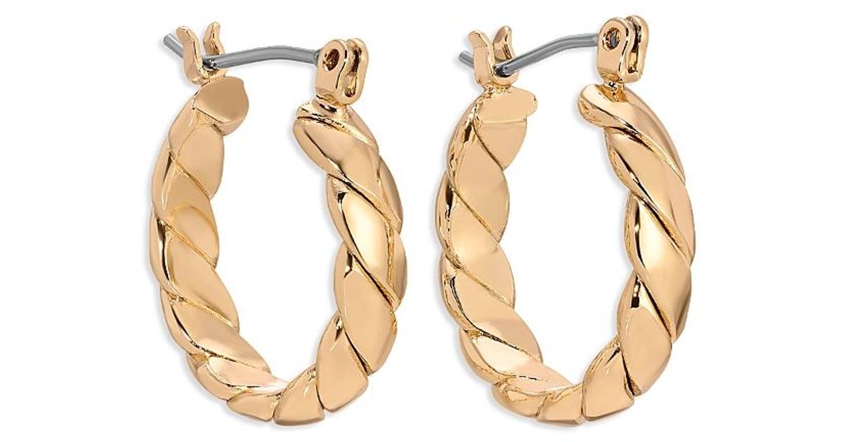 Ettika Textured Mini Hoop Earrings in Metallic | Lyst
