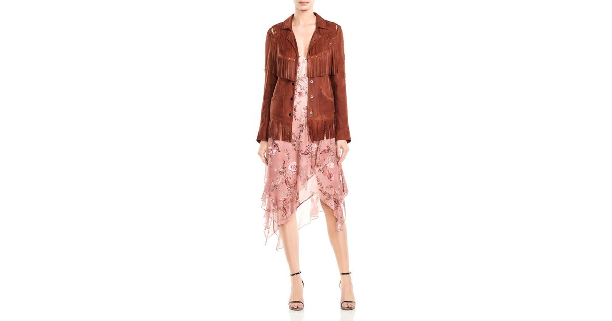 Haute Hippie Multicolor Criminal Fringed Western Leather Jacket