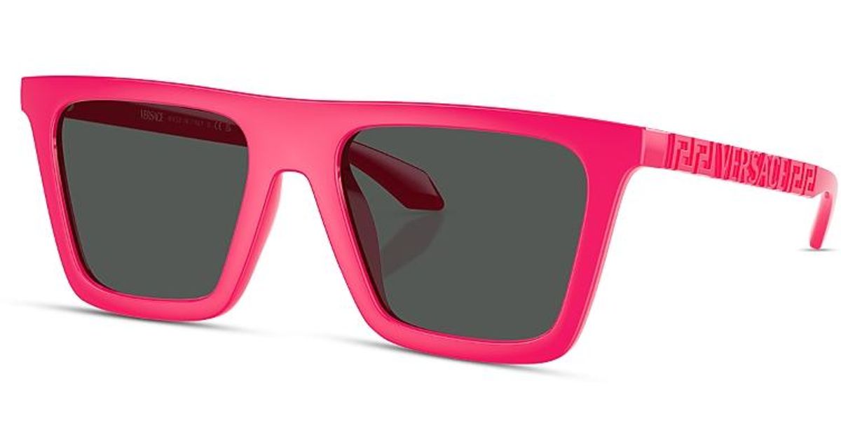 Versace Greca Rectangular Sunglasses, 53Mm in Pink | Lyst
