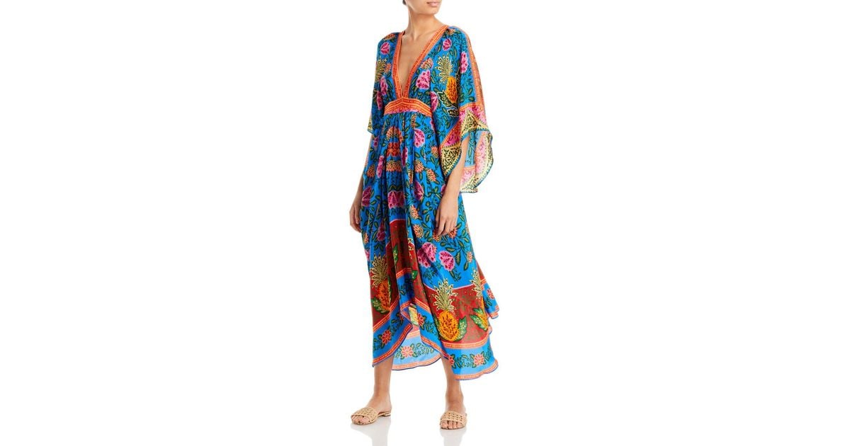FARM Rio Pineapple Garden Maxi Dress in Blue | Lyst
