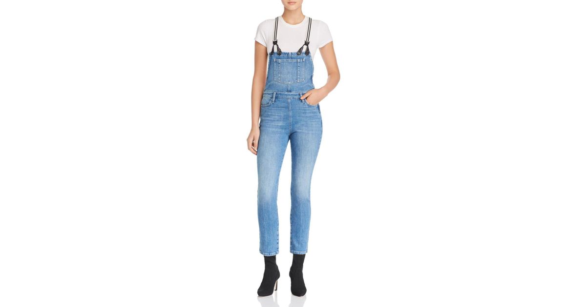 suspender denim jumpsuit