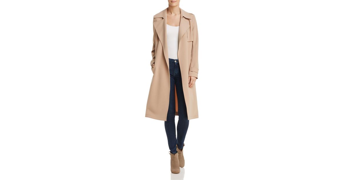 Theory Oaklane Admiral Crepe Trench Coat In Khaki Natural Lyst Theory Oaklane Admiral Crepe Trench, Theory Oaklane Trench Coat Blue