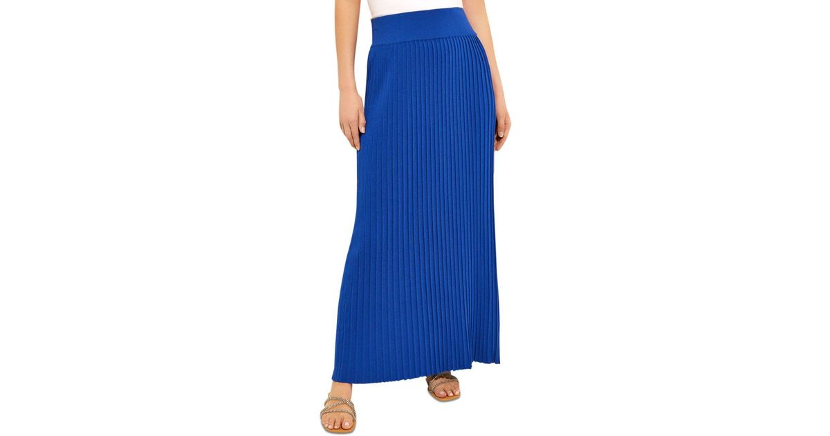 Misook Rib Knit Maxi Skirt in Blue | Lyst