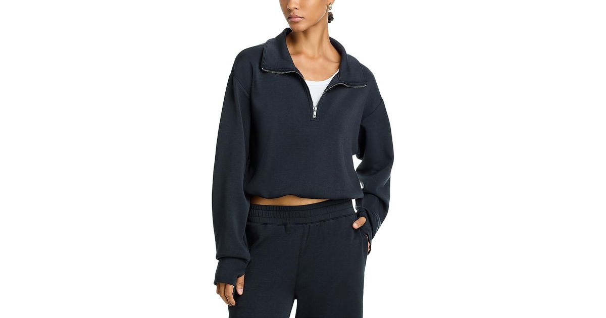 Vintage Havana Cloud Fleece Quarter Zip Sweatshirt in Blue | Lyst UK