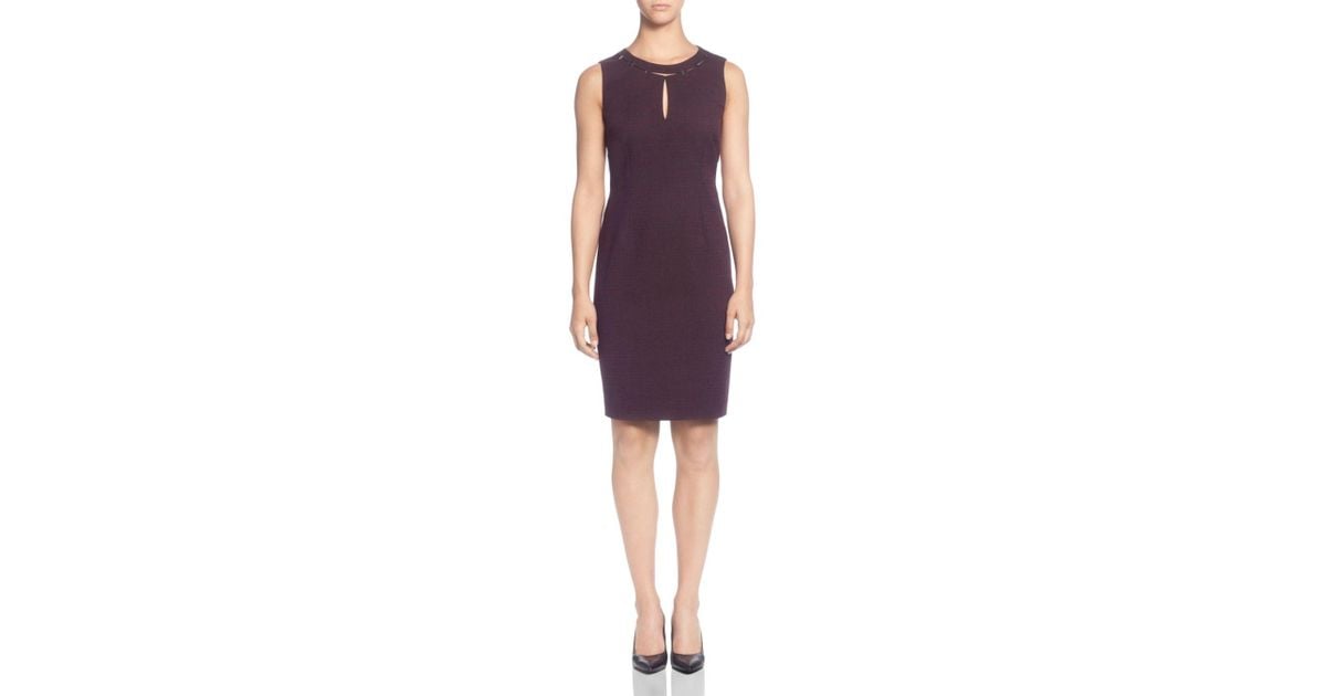 tahari burgundy dress