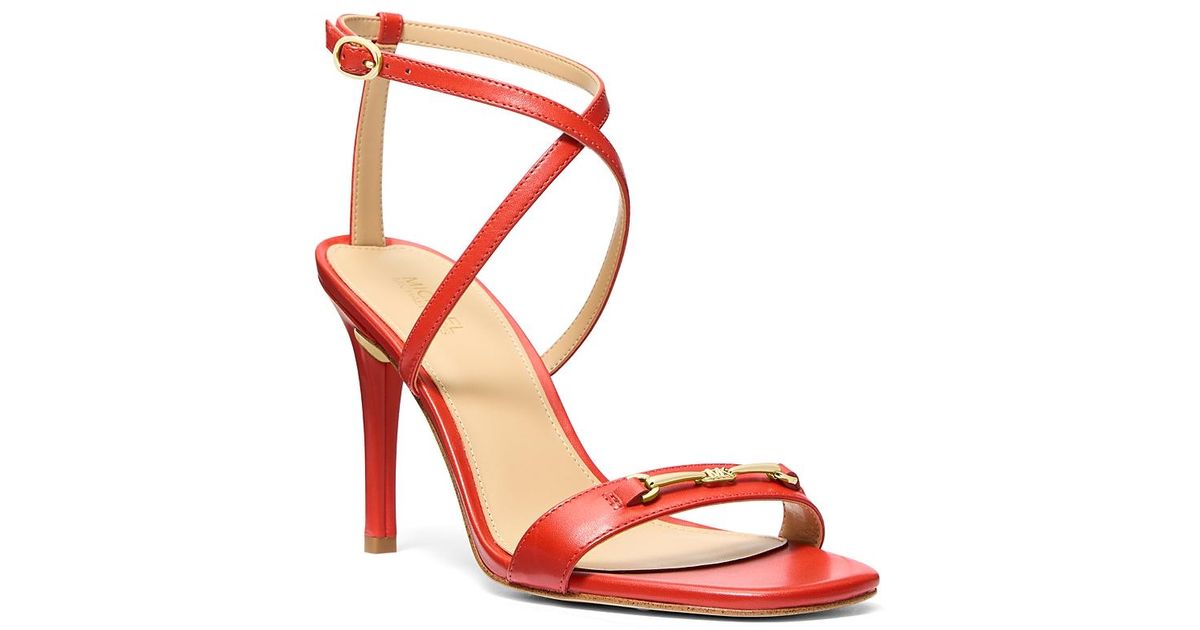 michael kors red high heel shoes