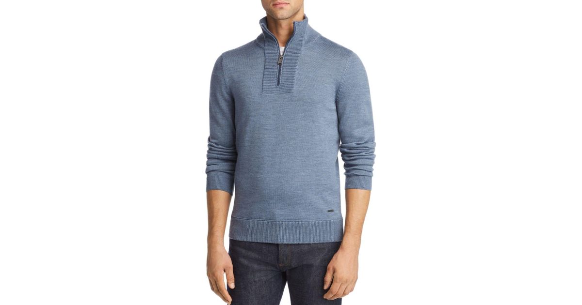 hugo boss quarter zip sweater