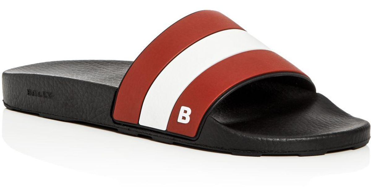 Bally Men's Sleter Pool Slide Sandals in Red for Men - Lyst