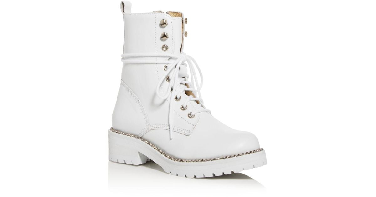 all white combat boots