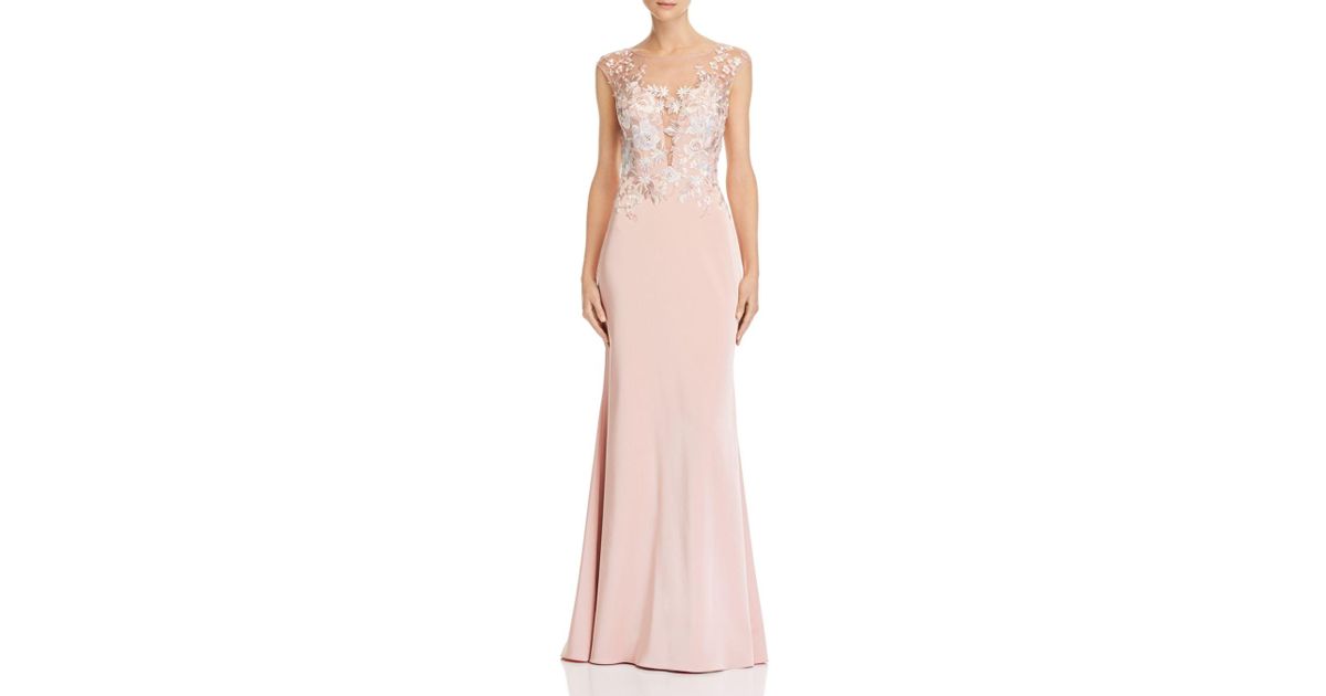 basix floral embroidered gown