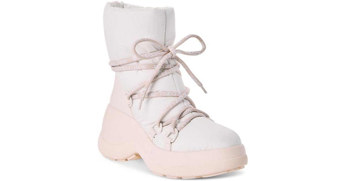 Moncler Resile Apres Ankle Tie Boots in Natural Lyst