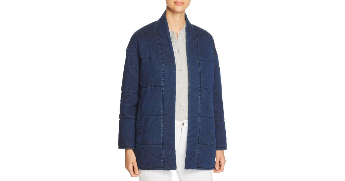 eileen fisher quilted denim jacket