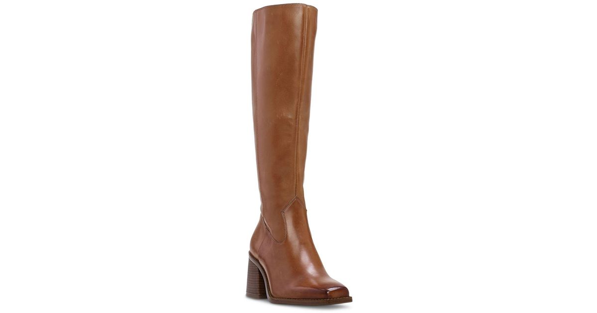 Vince Camuto Sangeti 2 Wide Calf High Heel Riding Boots in Brown | Lyst